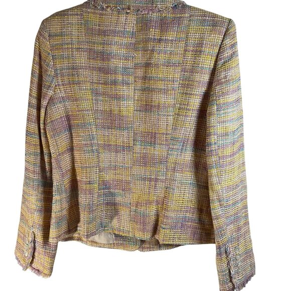 Neiman Marcus Pastel Tweed Blazer - Picture 5 of 8